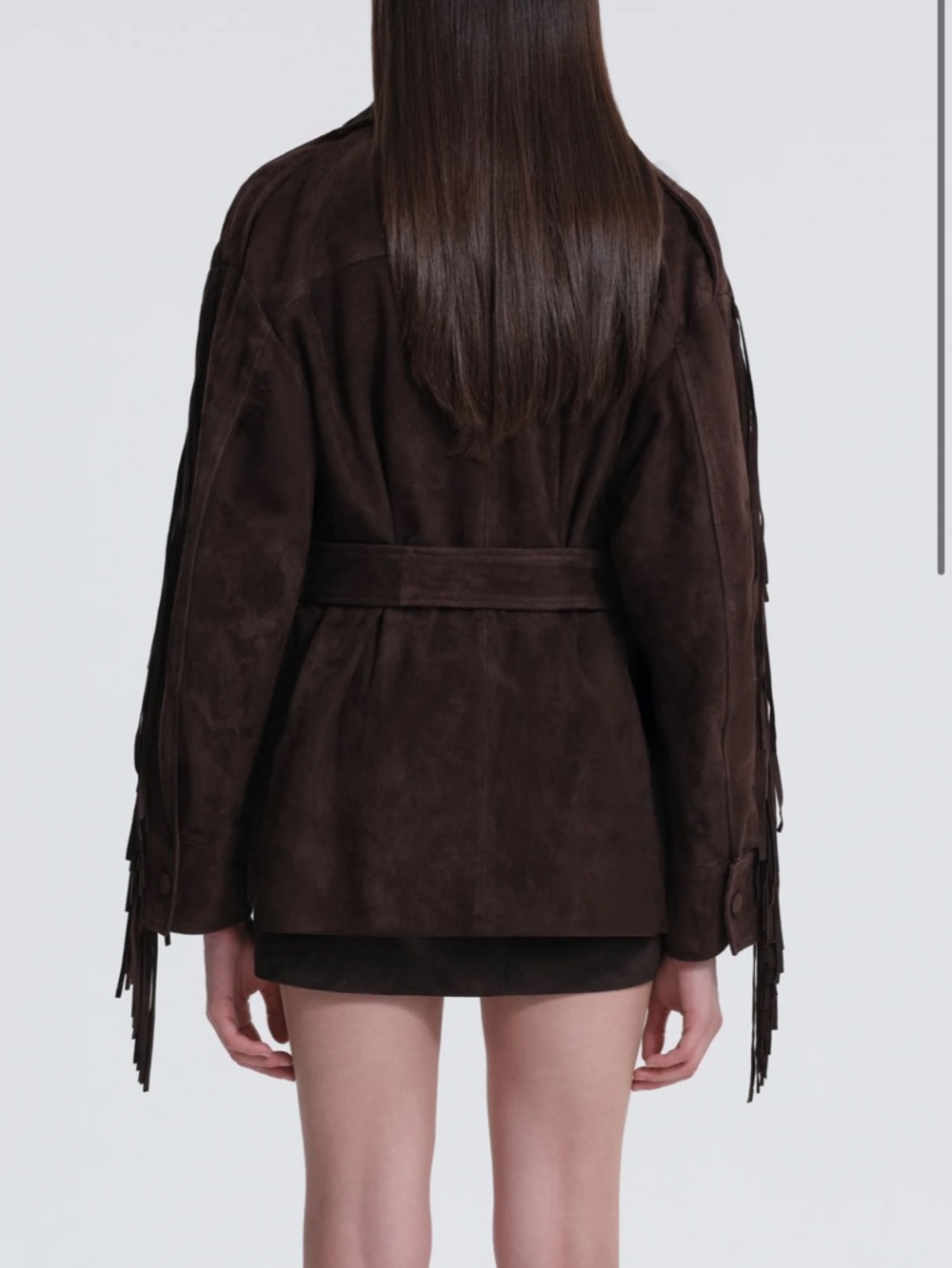 Nour Hammour Cassidy Oversized Suede Fringe Jacket - Picture 5 of 5
